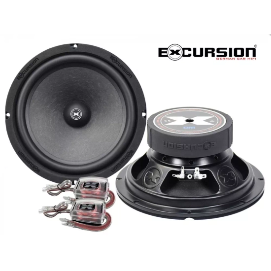 Excursion RX-8C  2-drożny zestaw głośnikowy SQ: 2 tweetery 26mm, 2 woofery 200mm, 4 zwrotnice pasywne (2xLP, 2xHP) - 2ohm, 150/400W, 95dB, 35-30000Hz,